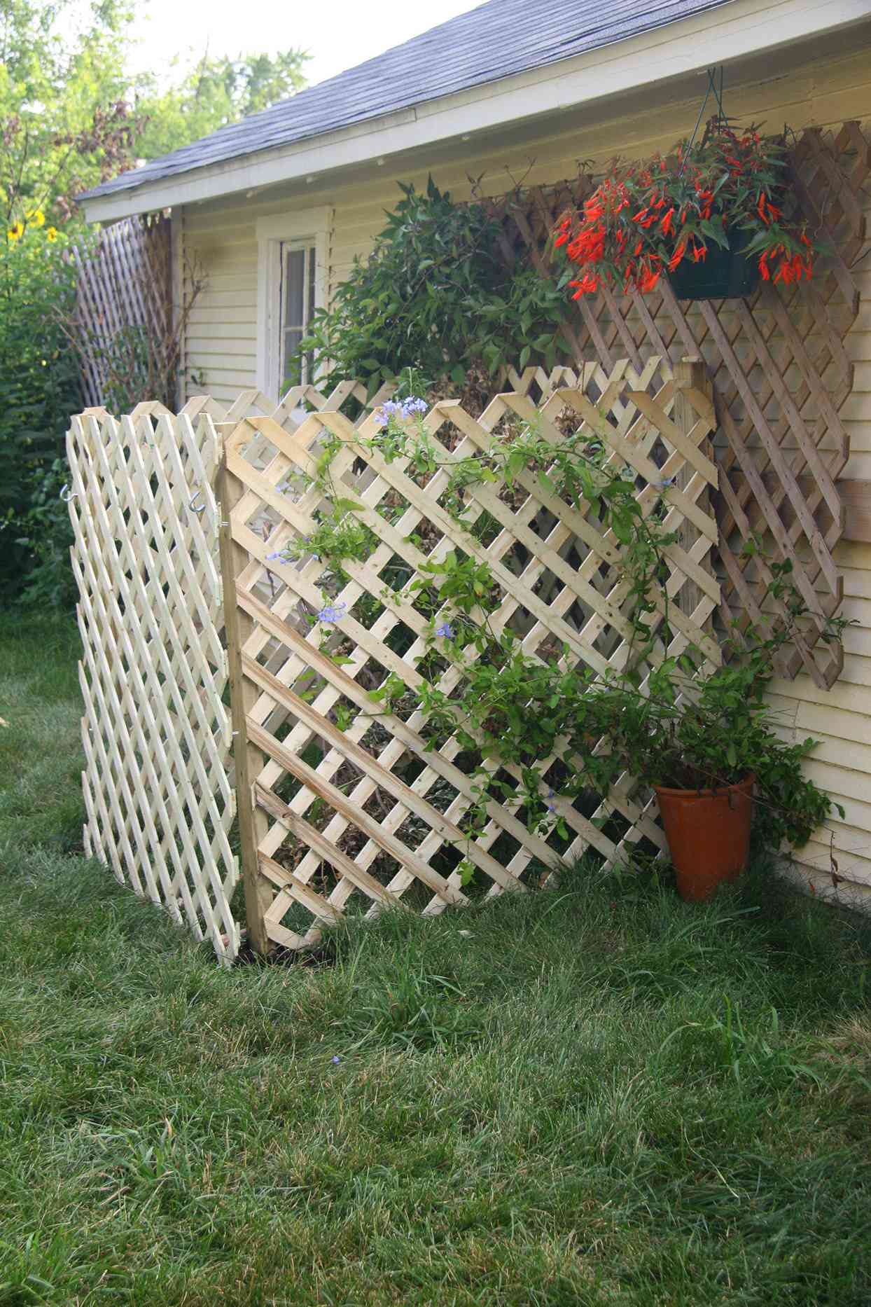 contenedores de abono - lattice fence around compost bin