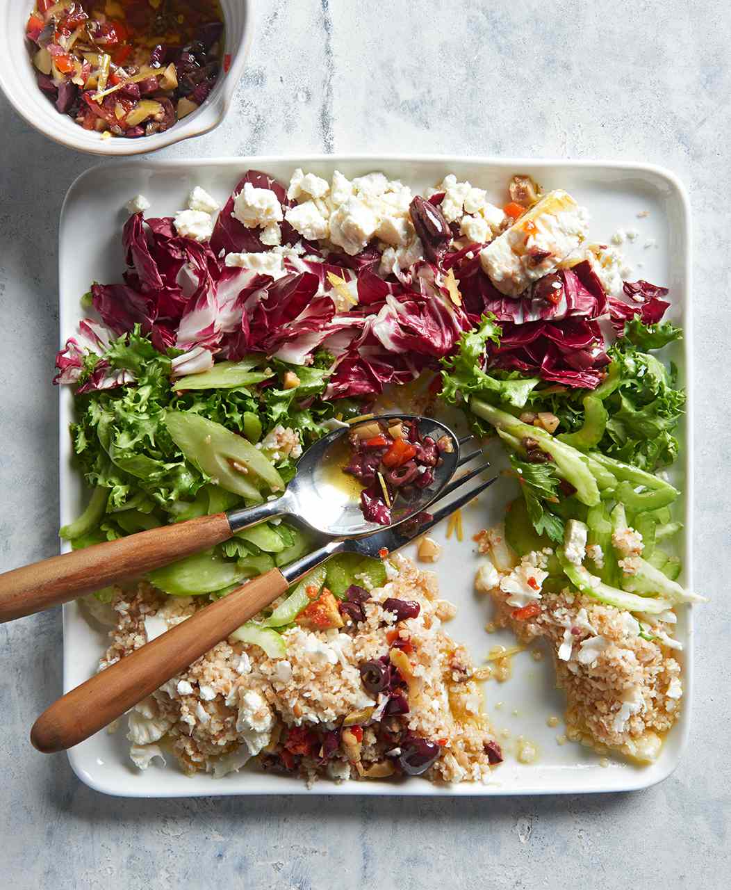 Winter Bulgur Salad with Olive Dressing