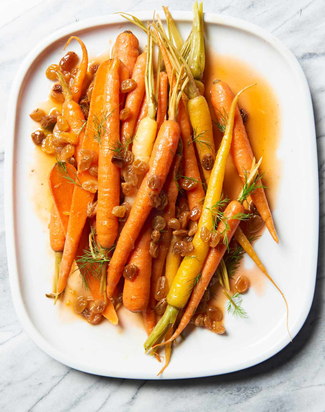Orange-Braised Carrots with Raisins