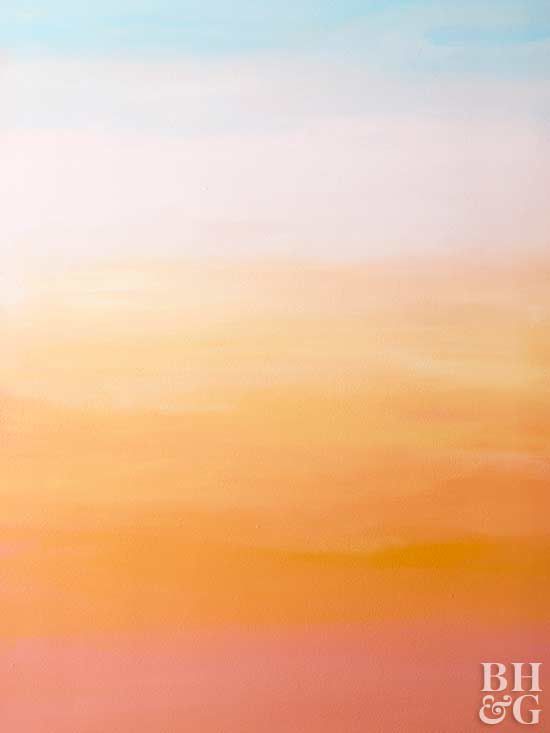 painting gradient sunset wall