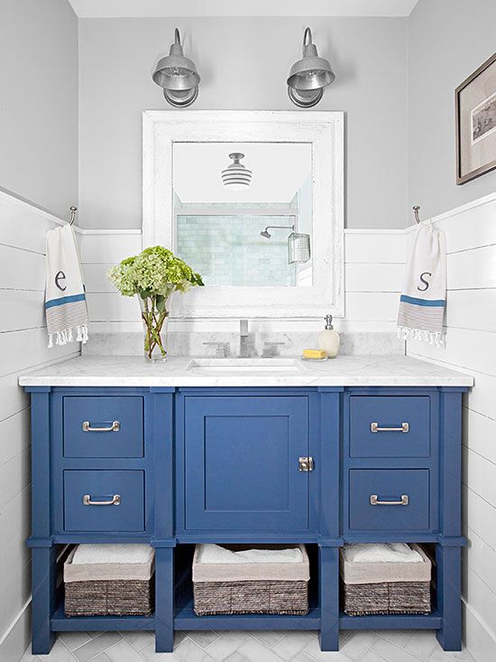 how to paint bathroom cabinets | better homes & gardens