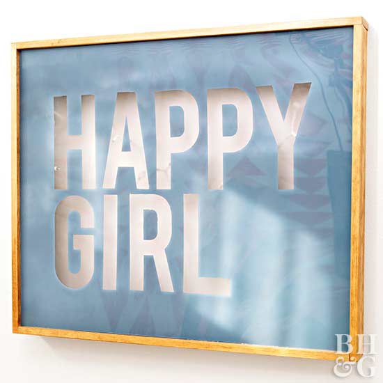 happy girl sign