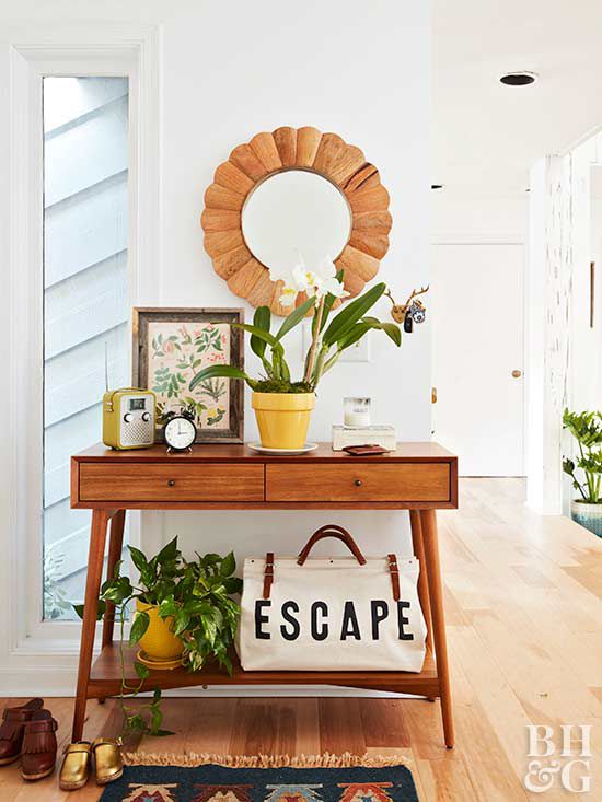 entryway table with mirror