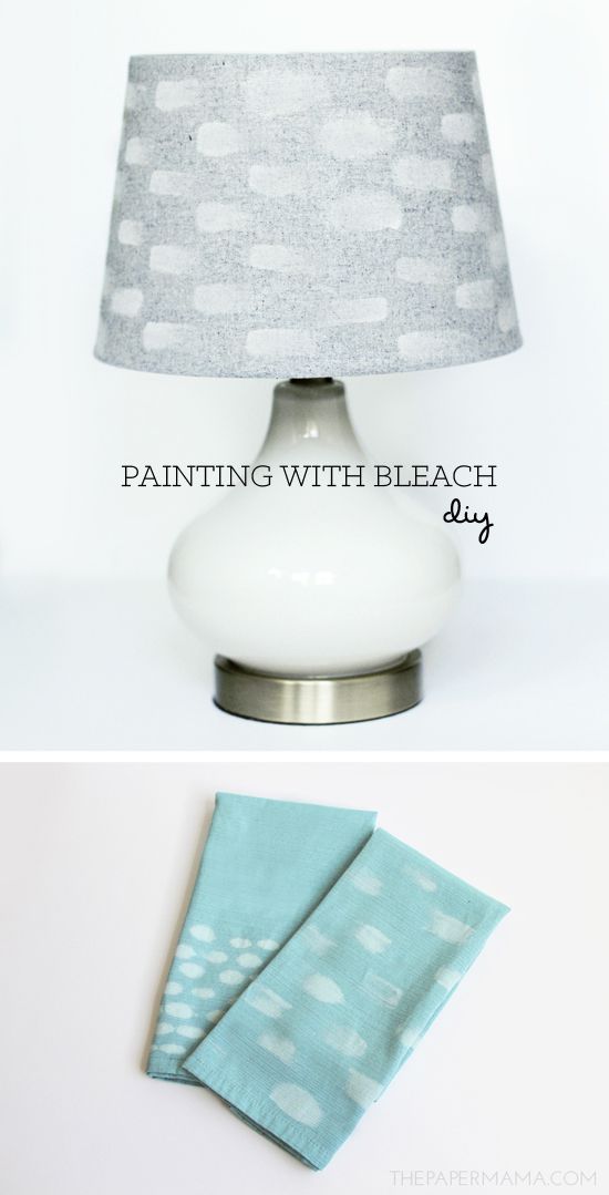 Painting with Bleach Lampshade and Napkins DIY // thepapermama.com