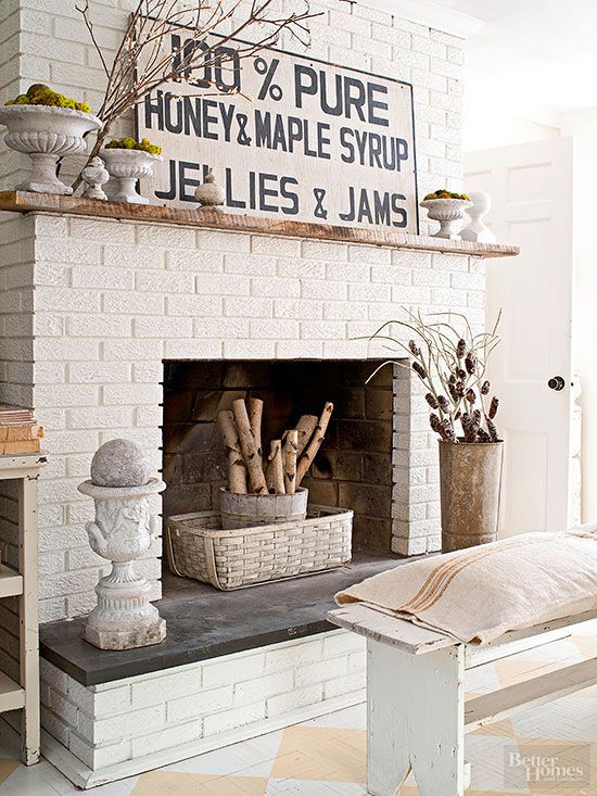 Painted Diy Brick Fireplace Makeover Better Homes Gardens