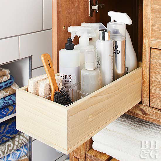 organized bathroom vanity drawer