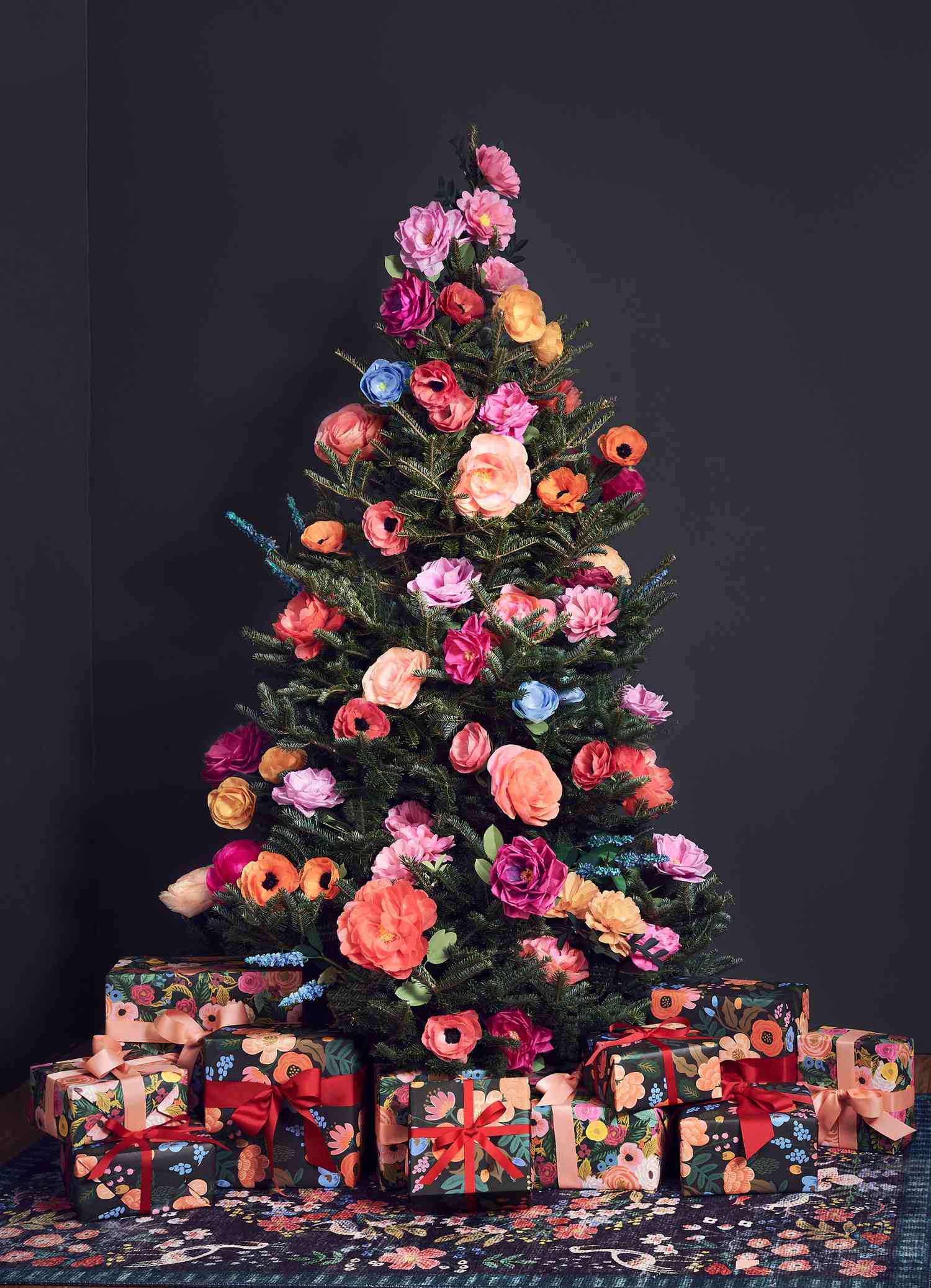 Christmas tree decorated with paper crafts
