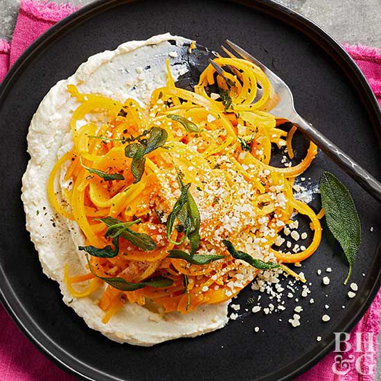 Butternut Squash Noodles with Ricotta and Crispy Sage