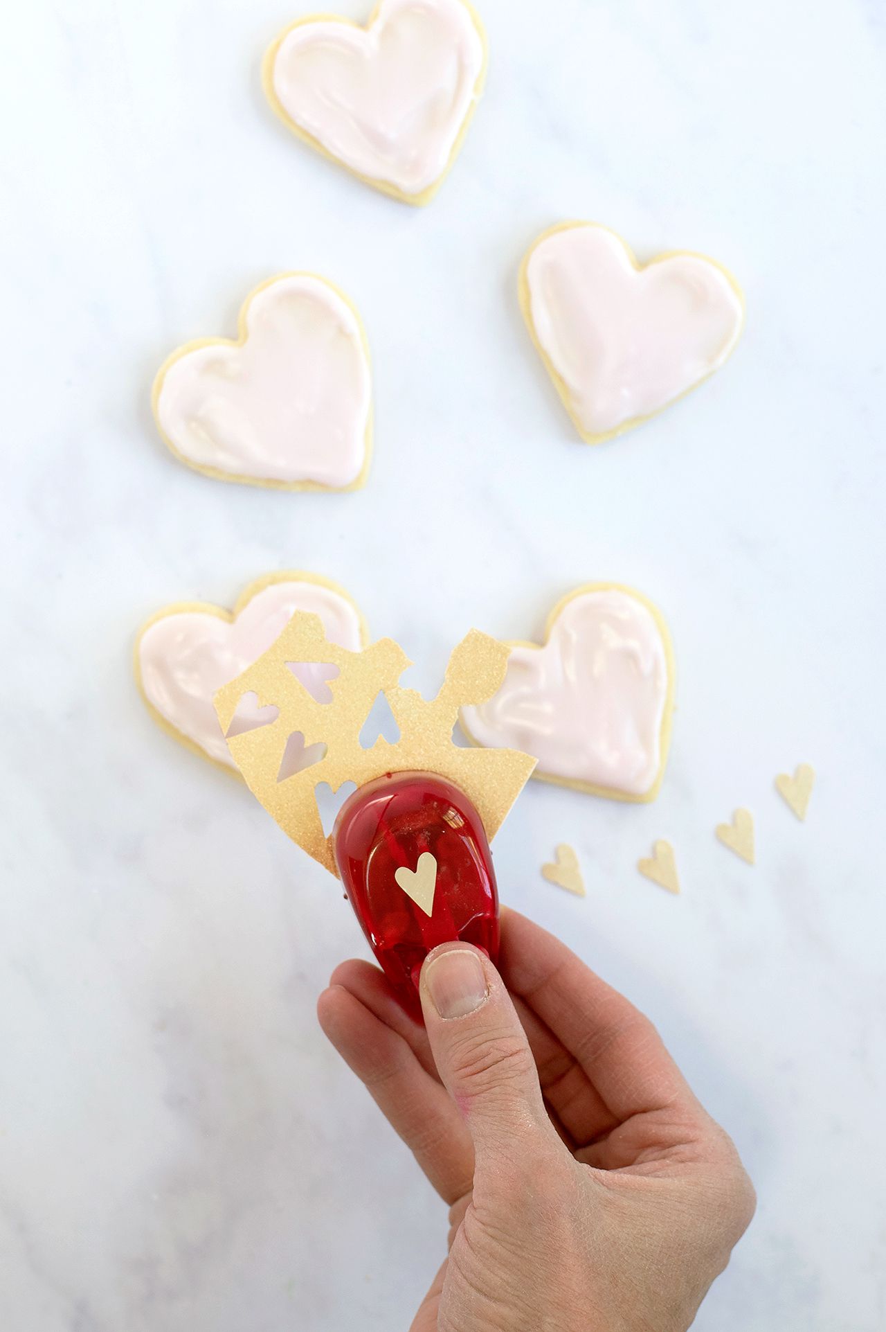 using paper punch for cookie cutouts