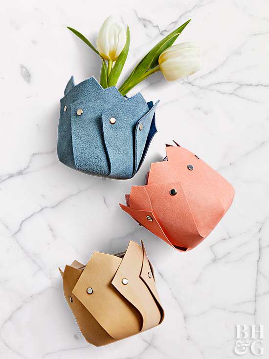 colorful diy leather vases