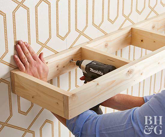 attaching frame to wall for DIY floating shelves