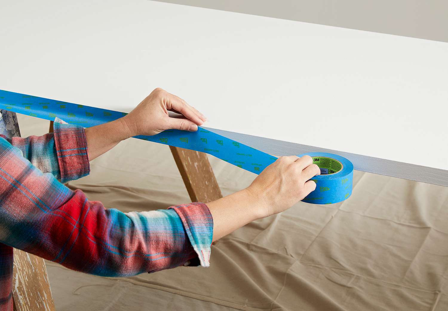 add painters tape to door edge