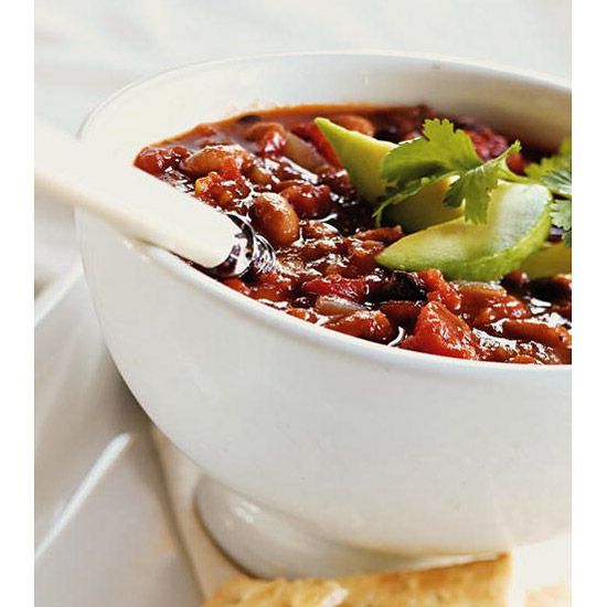 Two-Bean Chili with Avocado