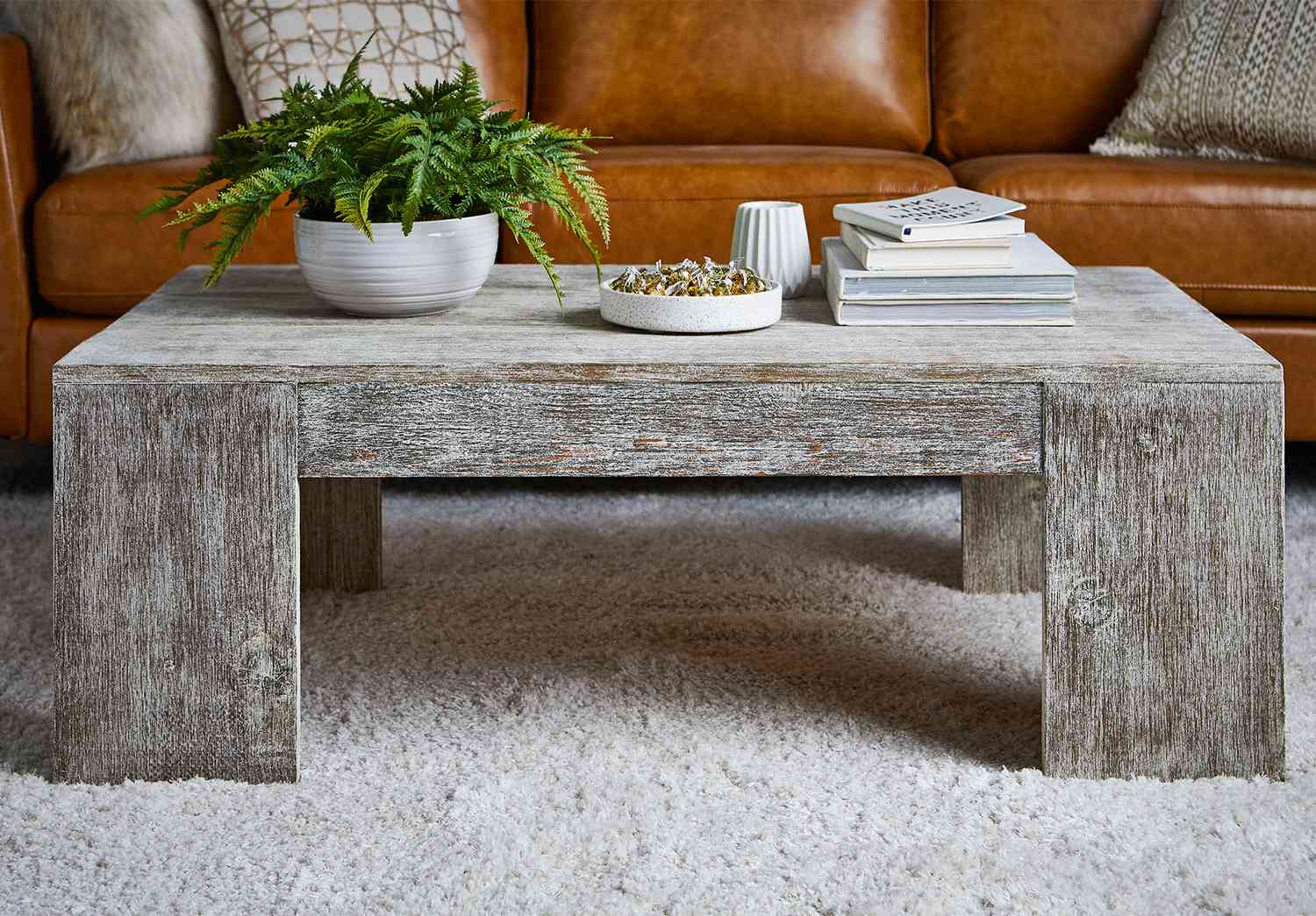 rustic farmhouse coffee table completed project
