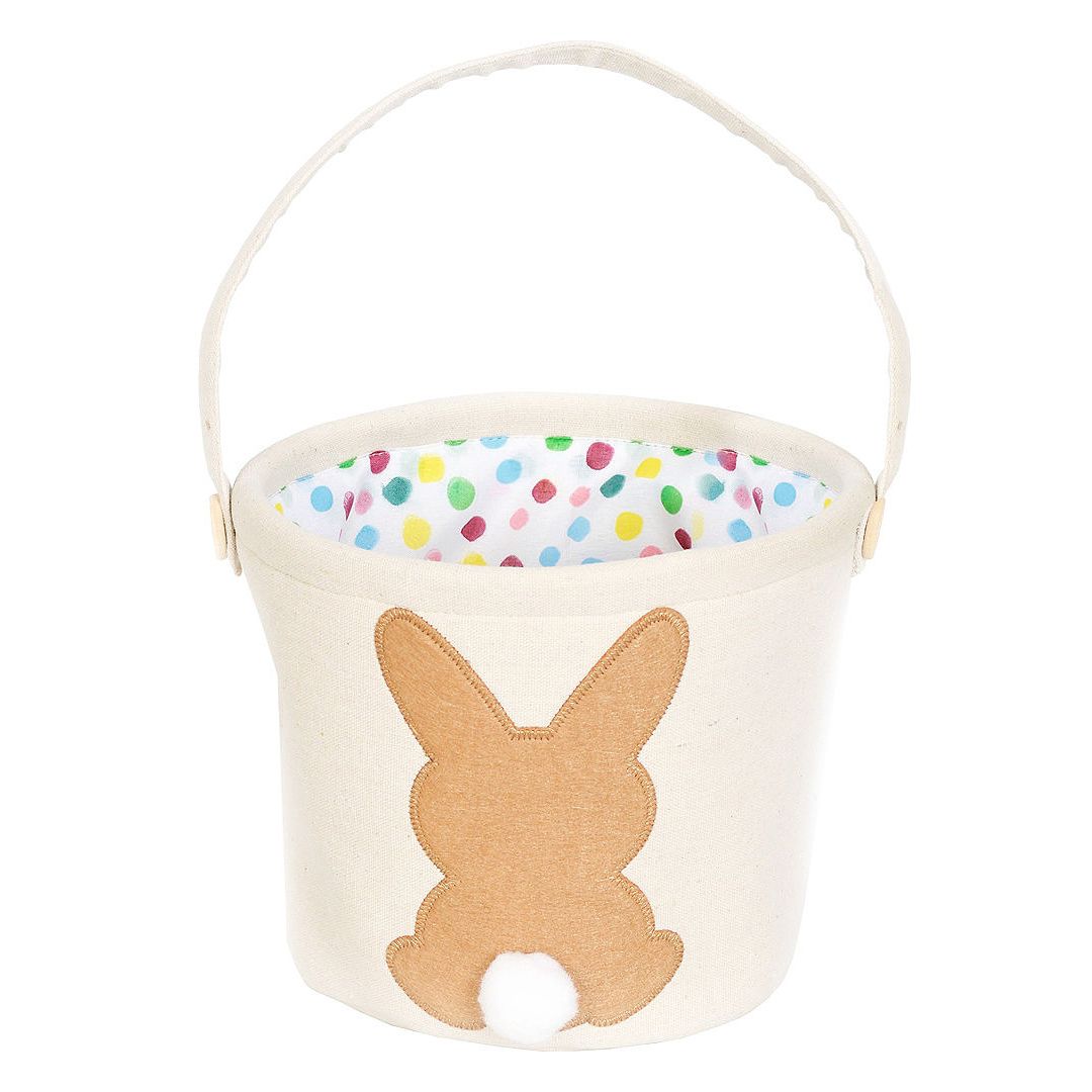 Canvas Brown Bunny Easter Bucket