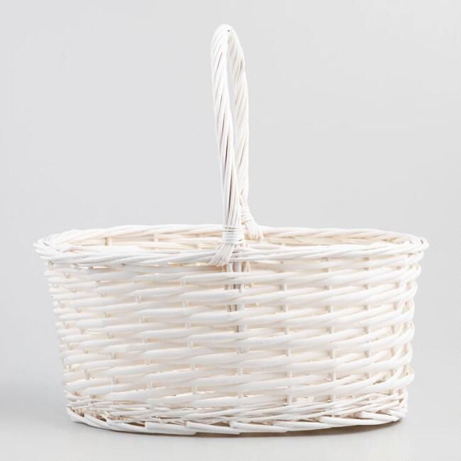 Large White Oval Basket