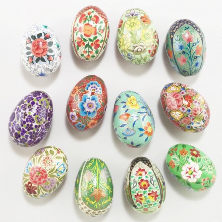 decorative paper mache easter eggs set