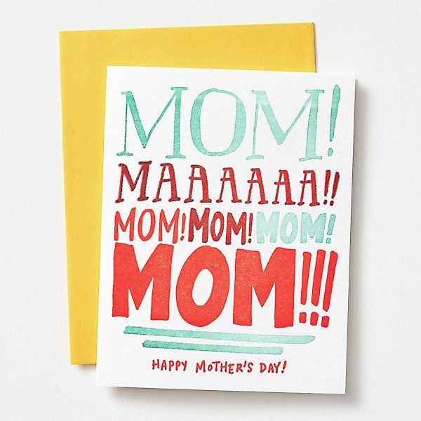 red and teal mother's day card