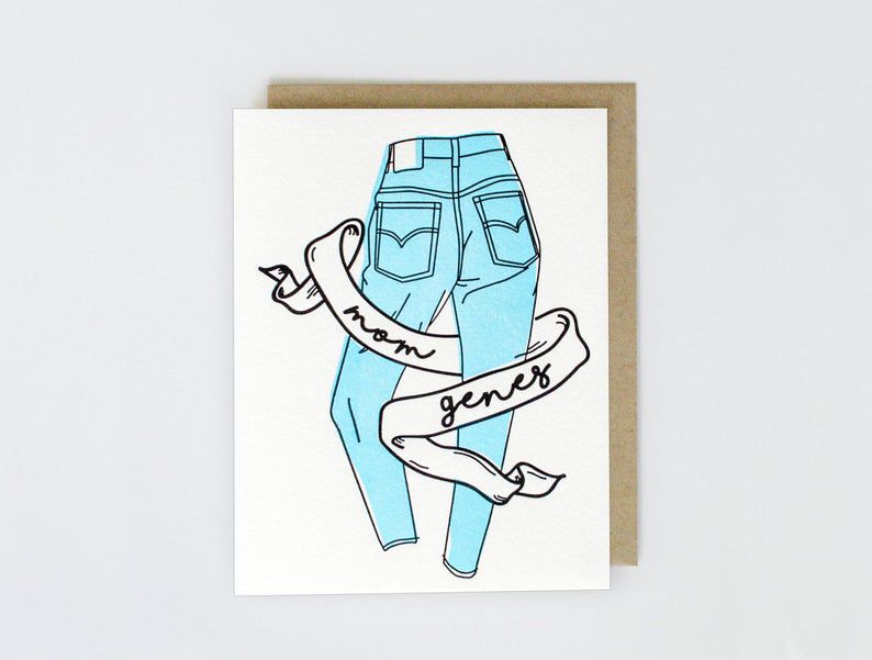 mom jeans mothers day card