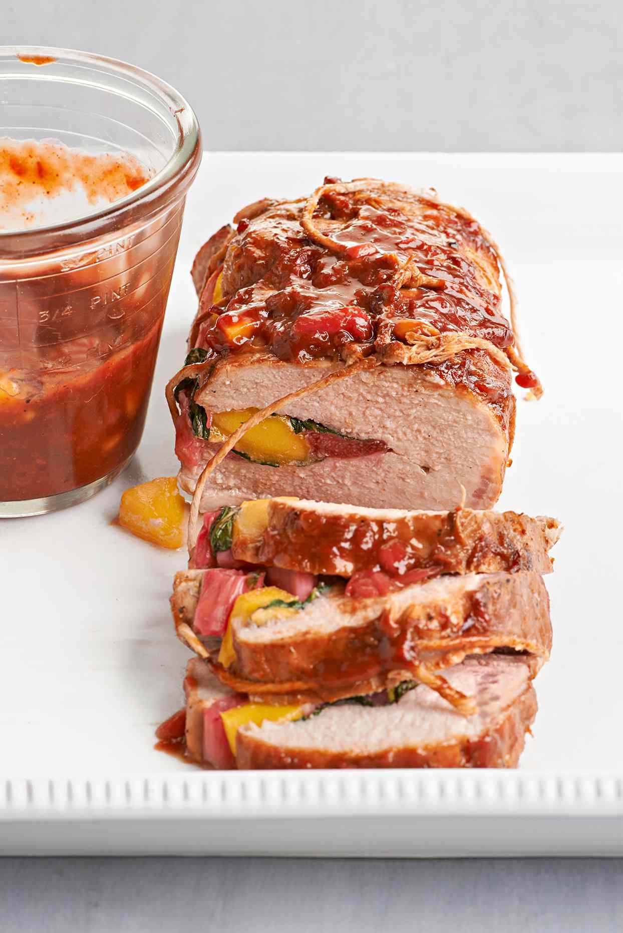 Oven-Roasted Pork with Rhubarb Barbecue Sauce