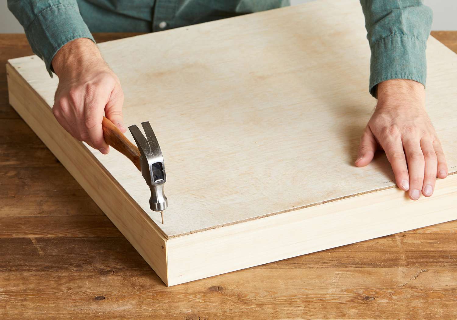 hammering nail for wood frame backboard