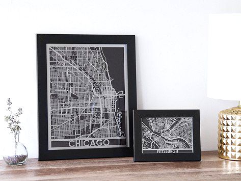stainless steel city maps