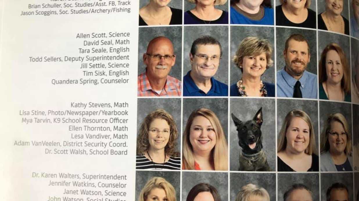 yearbook with photo of dog in it