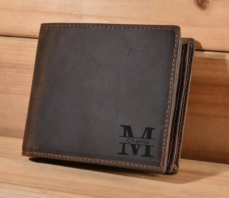 leather monogrammed wallet
