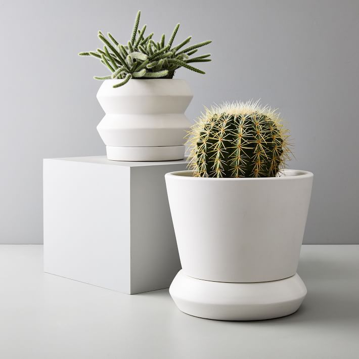 white tabletop planter