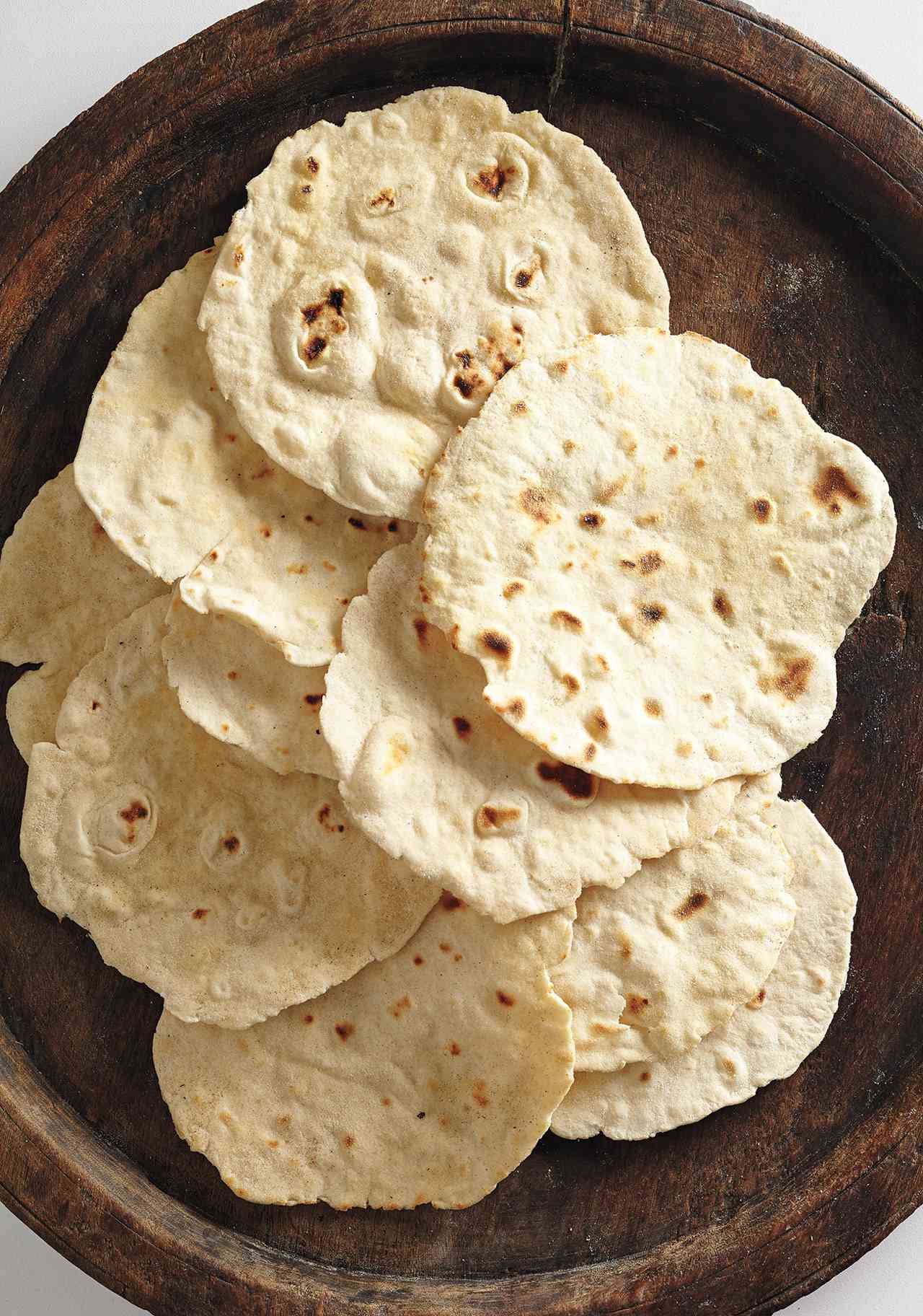 flour tortillas on platter