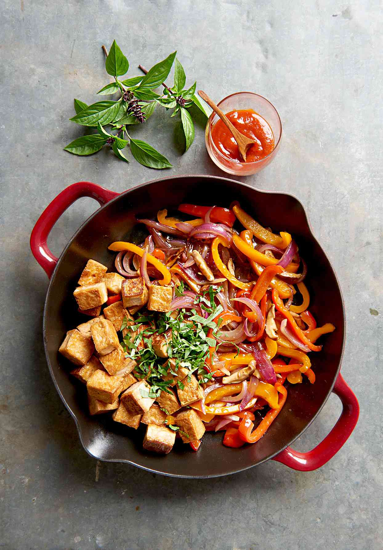 Caramelized Tofu and Thai Basil Stir-Fry