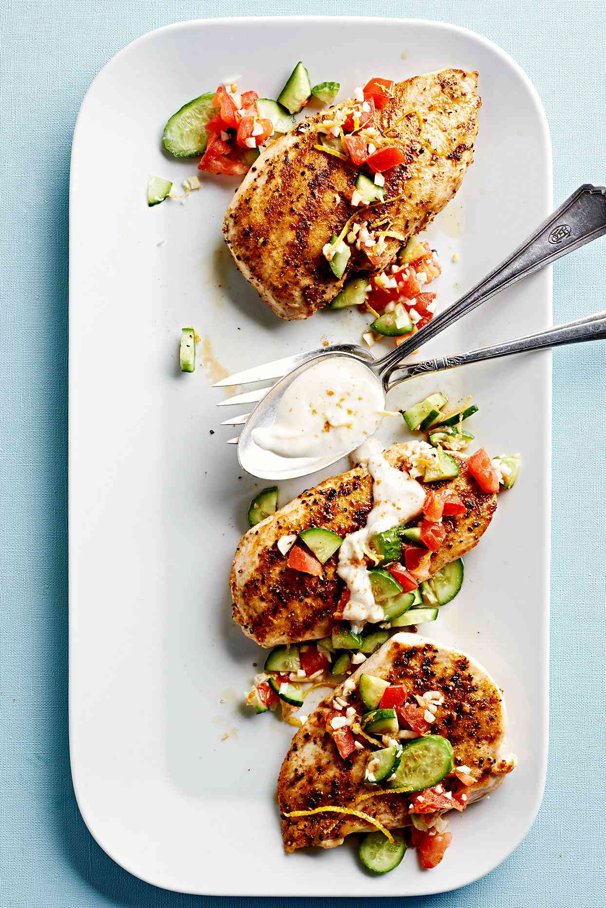 Grilled Chicken with Lemon-Cucumber Relish
