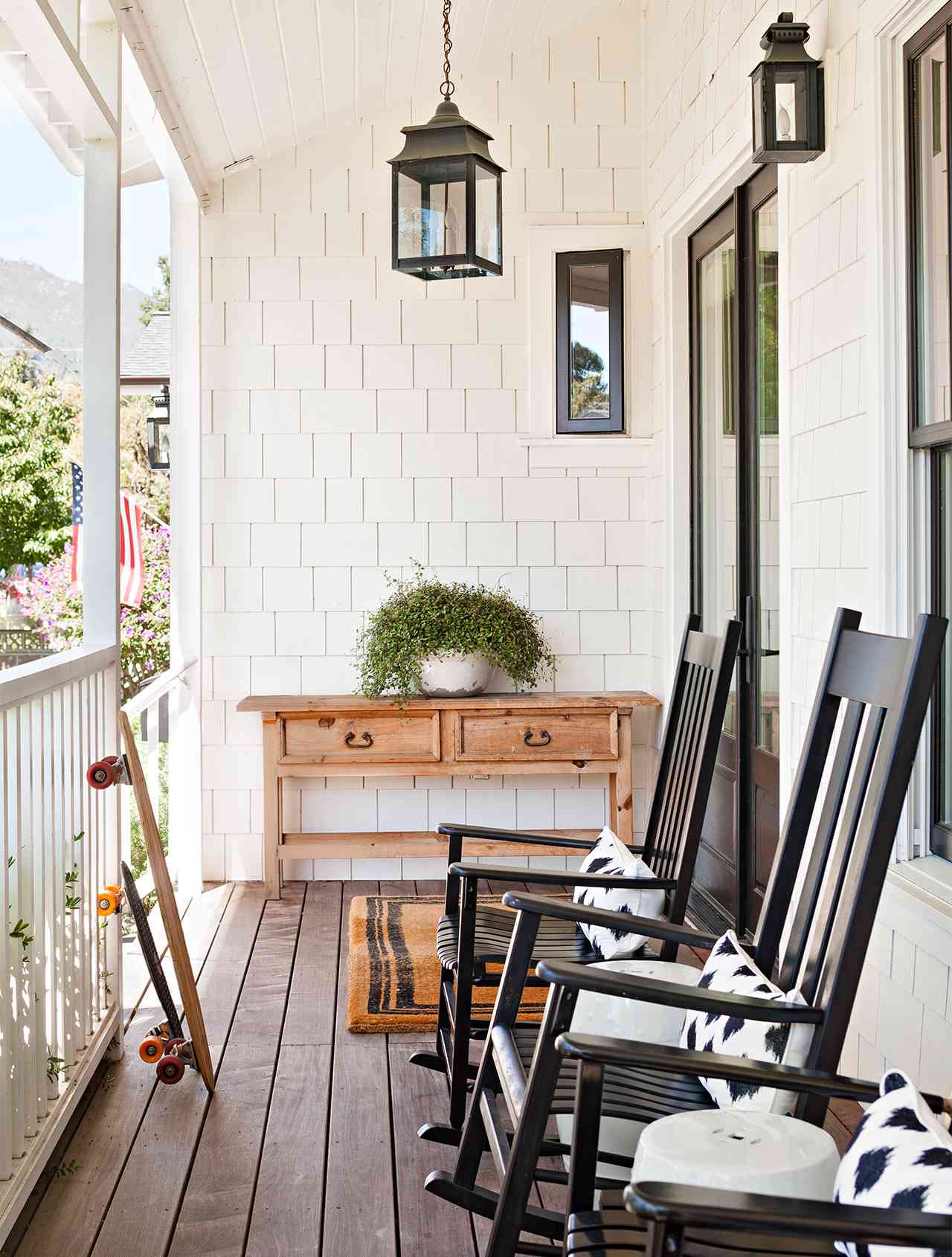 farmhouse front porch rocking chairs