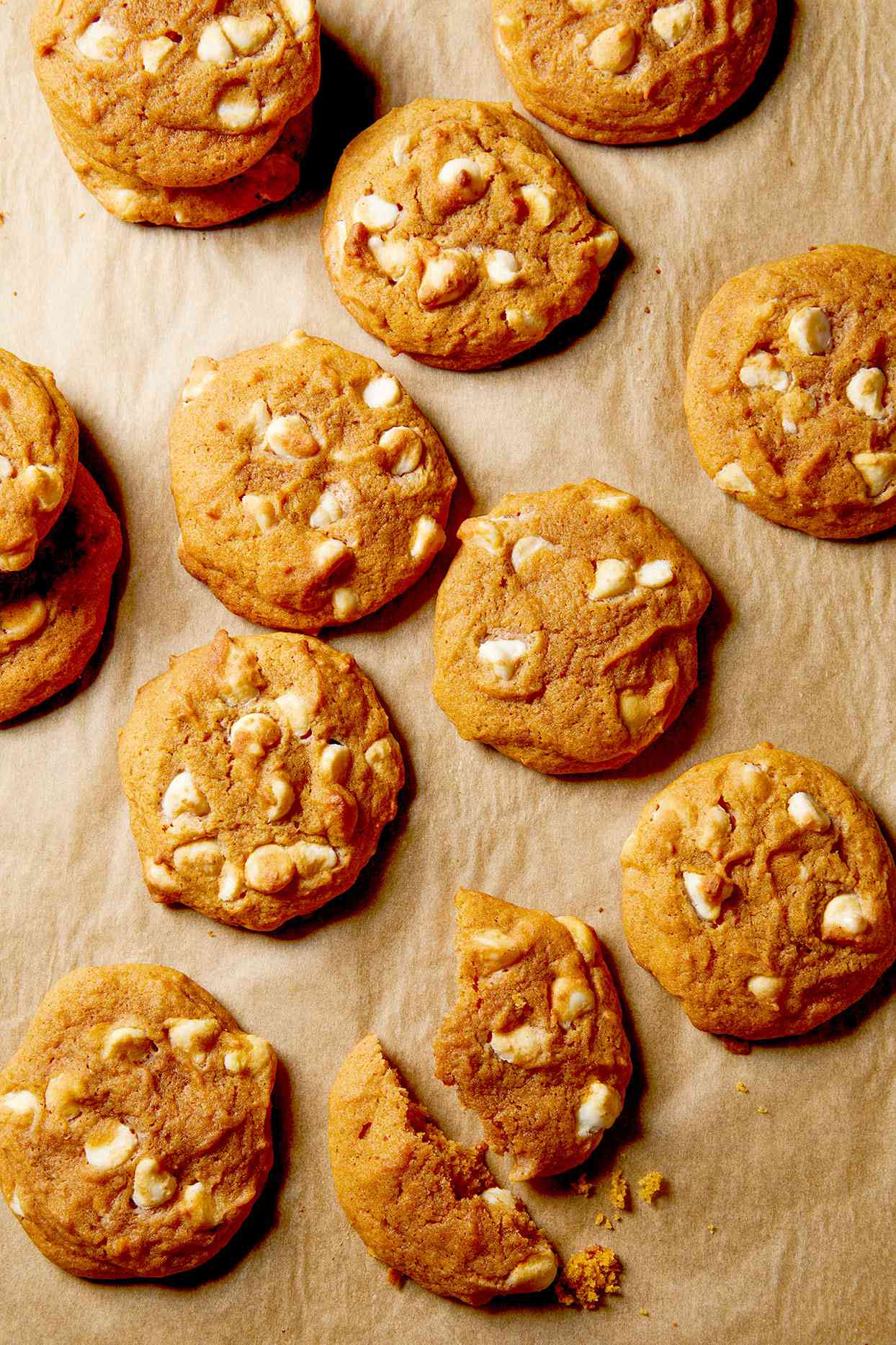 Pumpkin Cookies with White Chocolate Chips