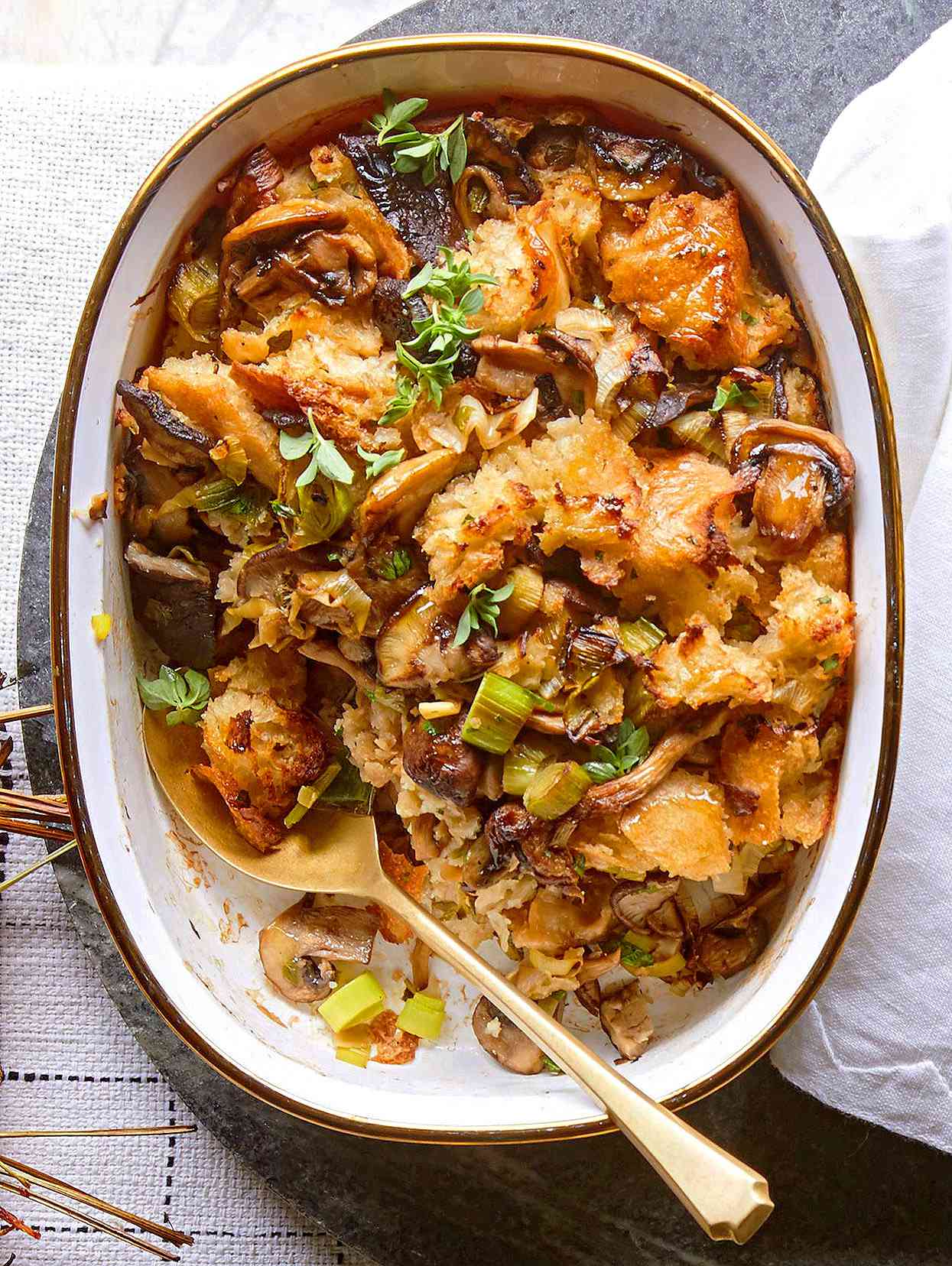 Buttered Stuffing with Mushrooms