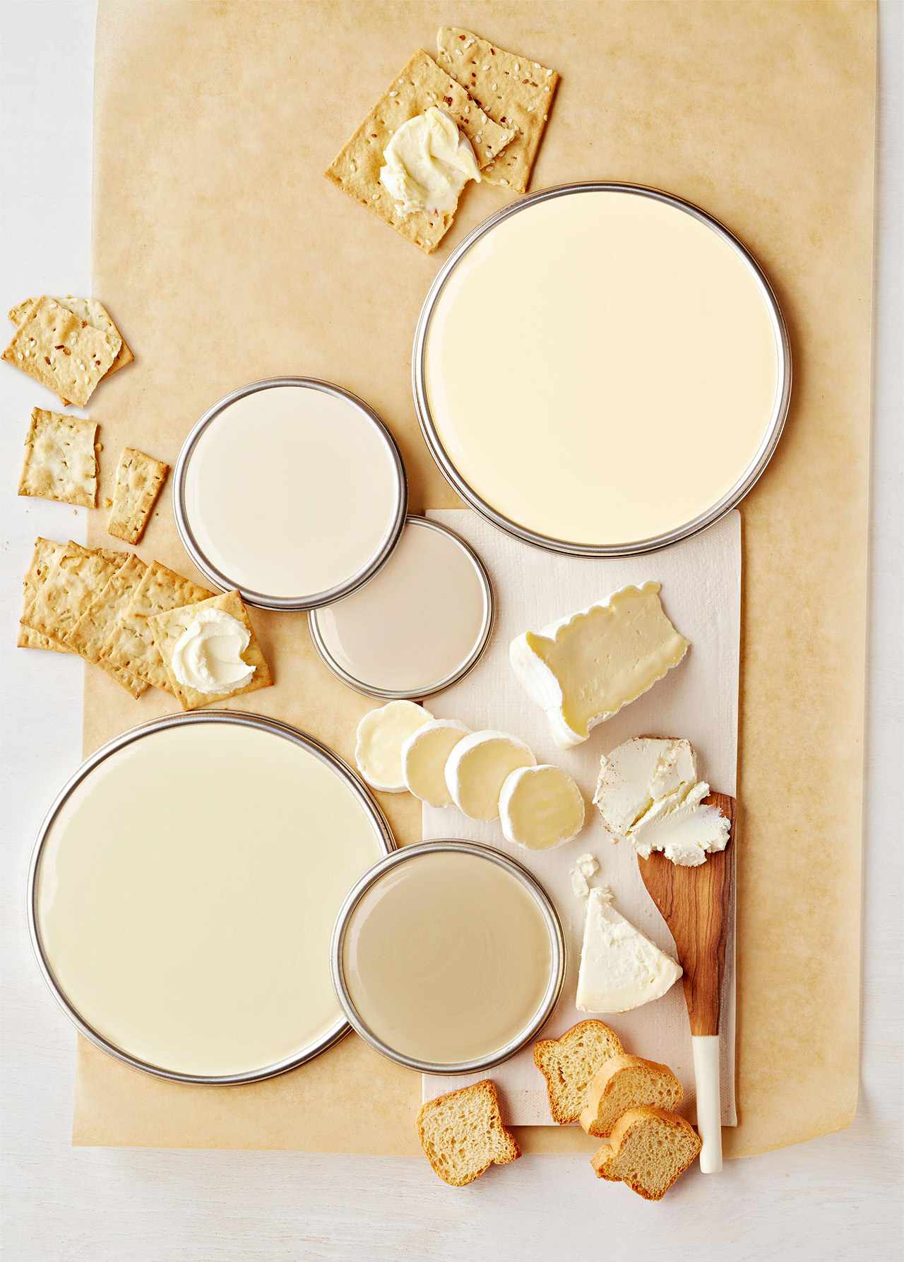 creamy white paint lids