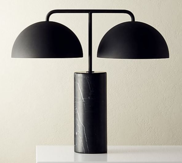 domes black marble lamp
