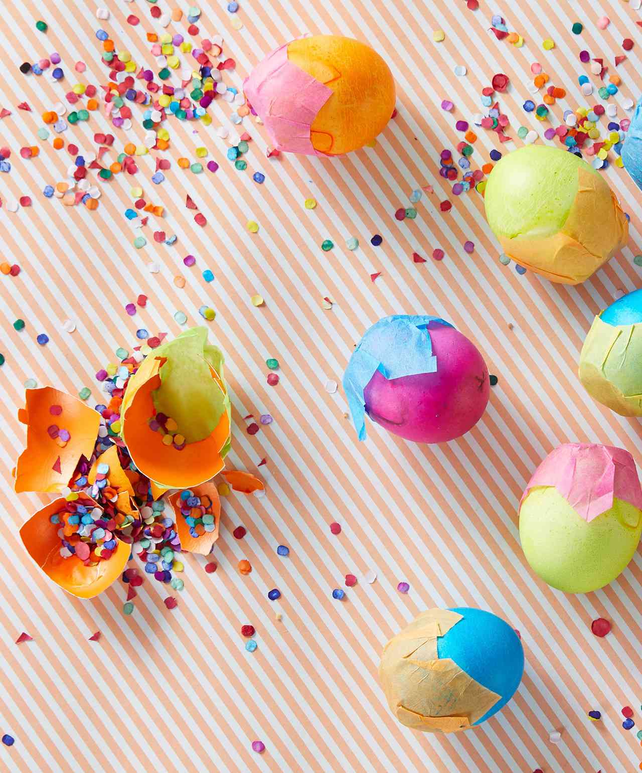 paper tissue confetti decorated eggs