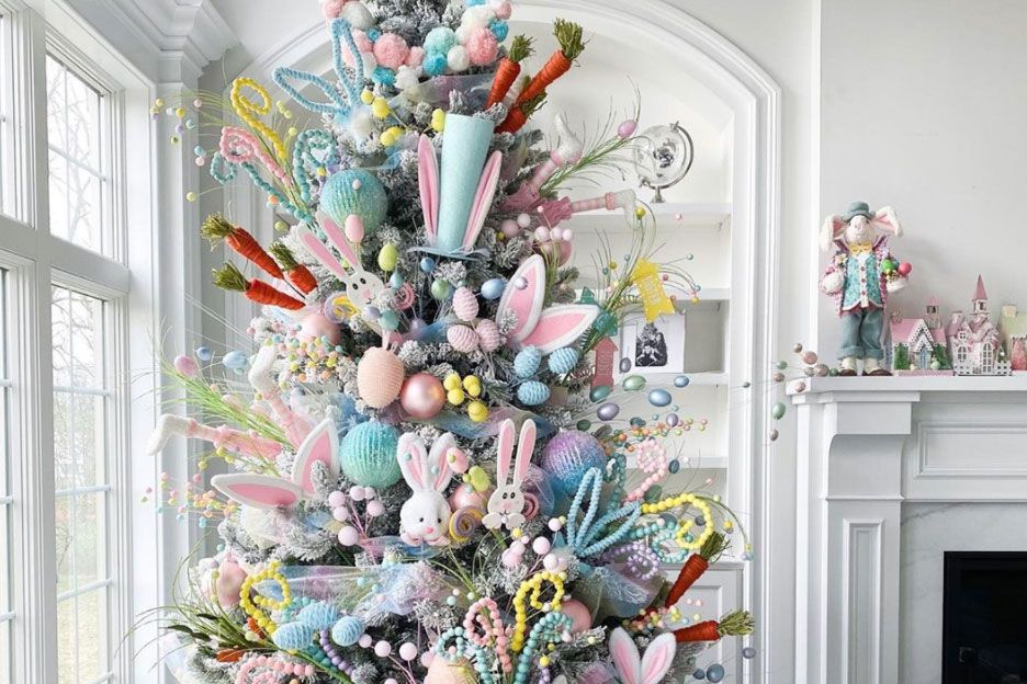 decorated easter tree