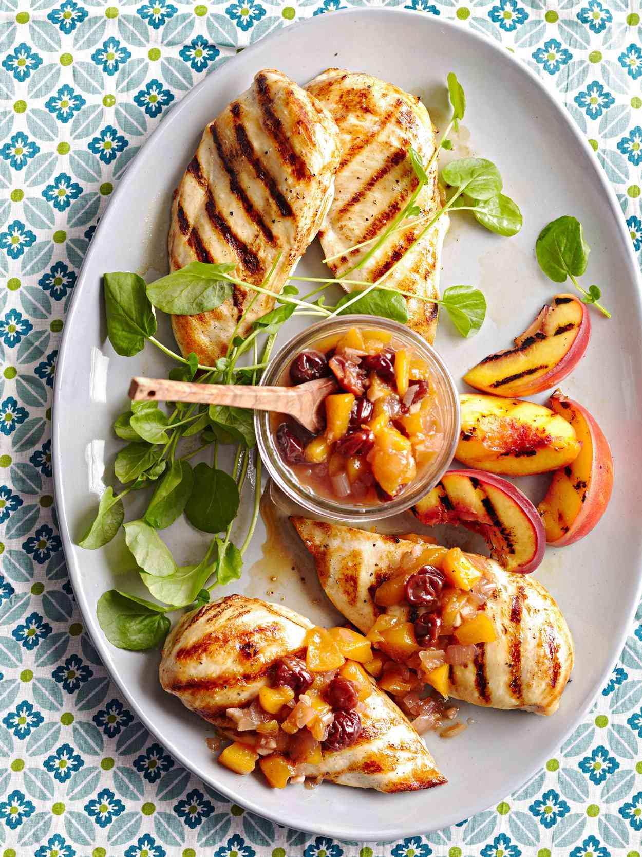 peach chutney on grilled poultry