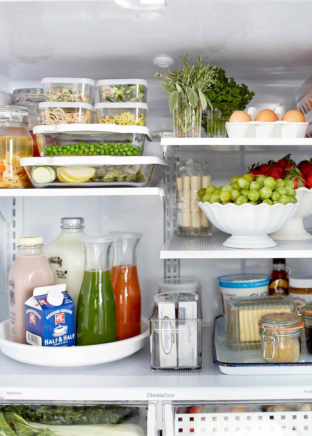 Refrigerator with variety of foods
