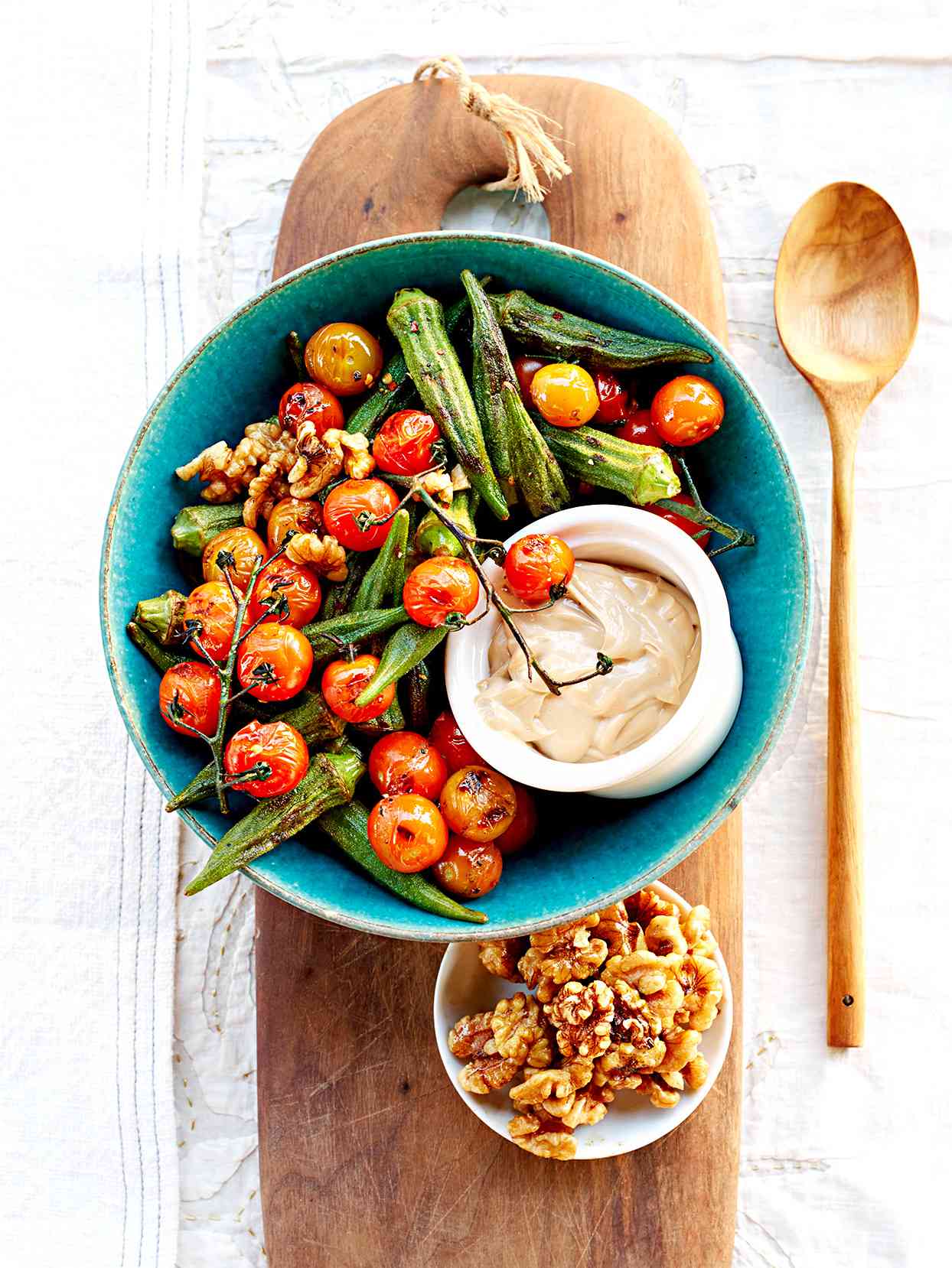 Grilled Okra and Tomatoes