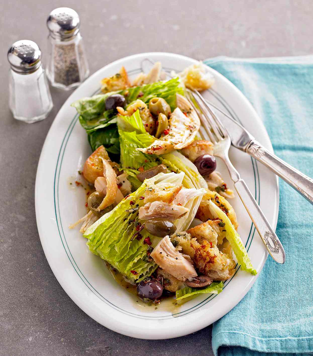 Roasted Chicken, Focaccia &amp; Olive Salad