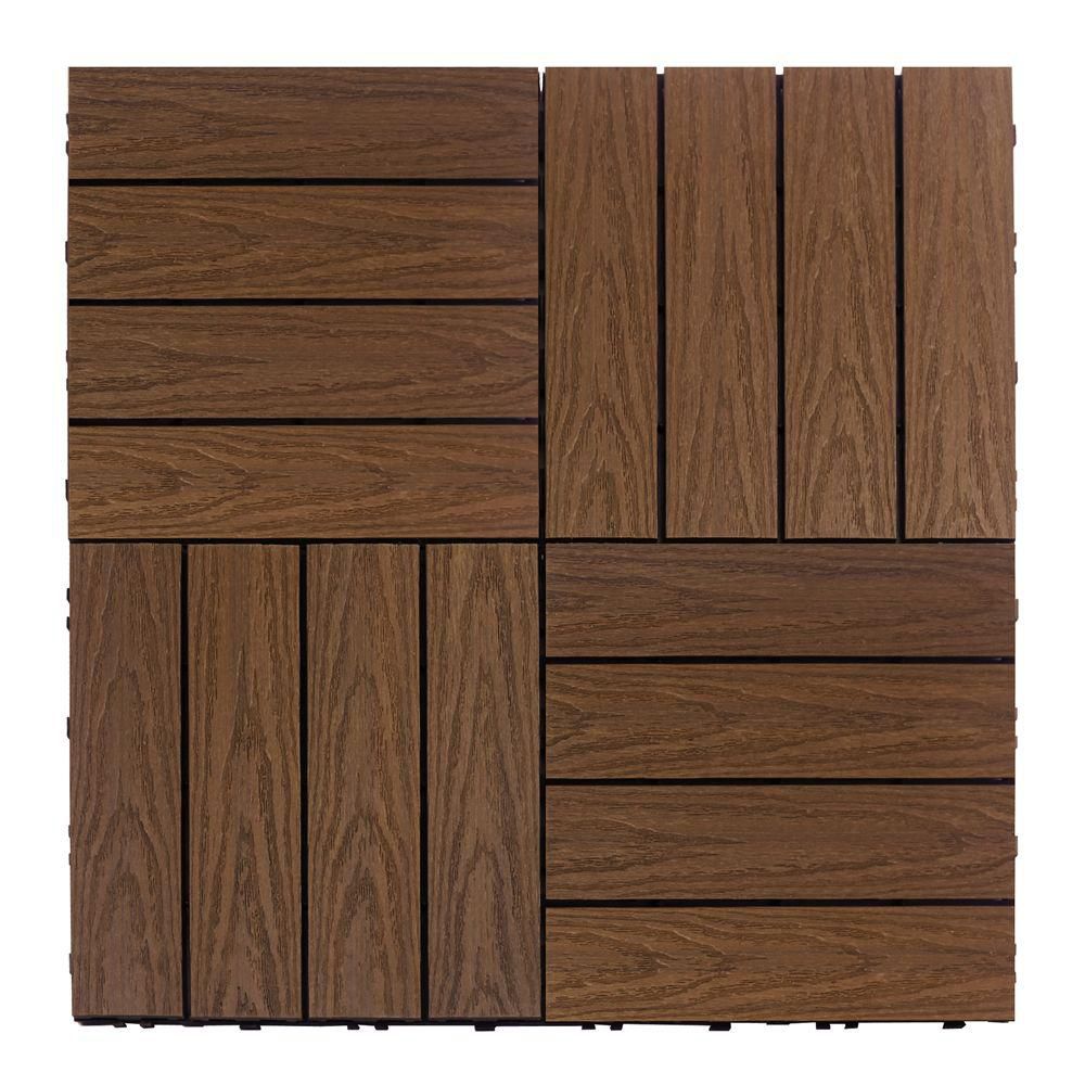dark brown wood deck tile