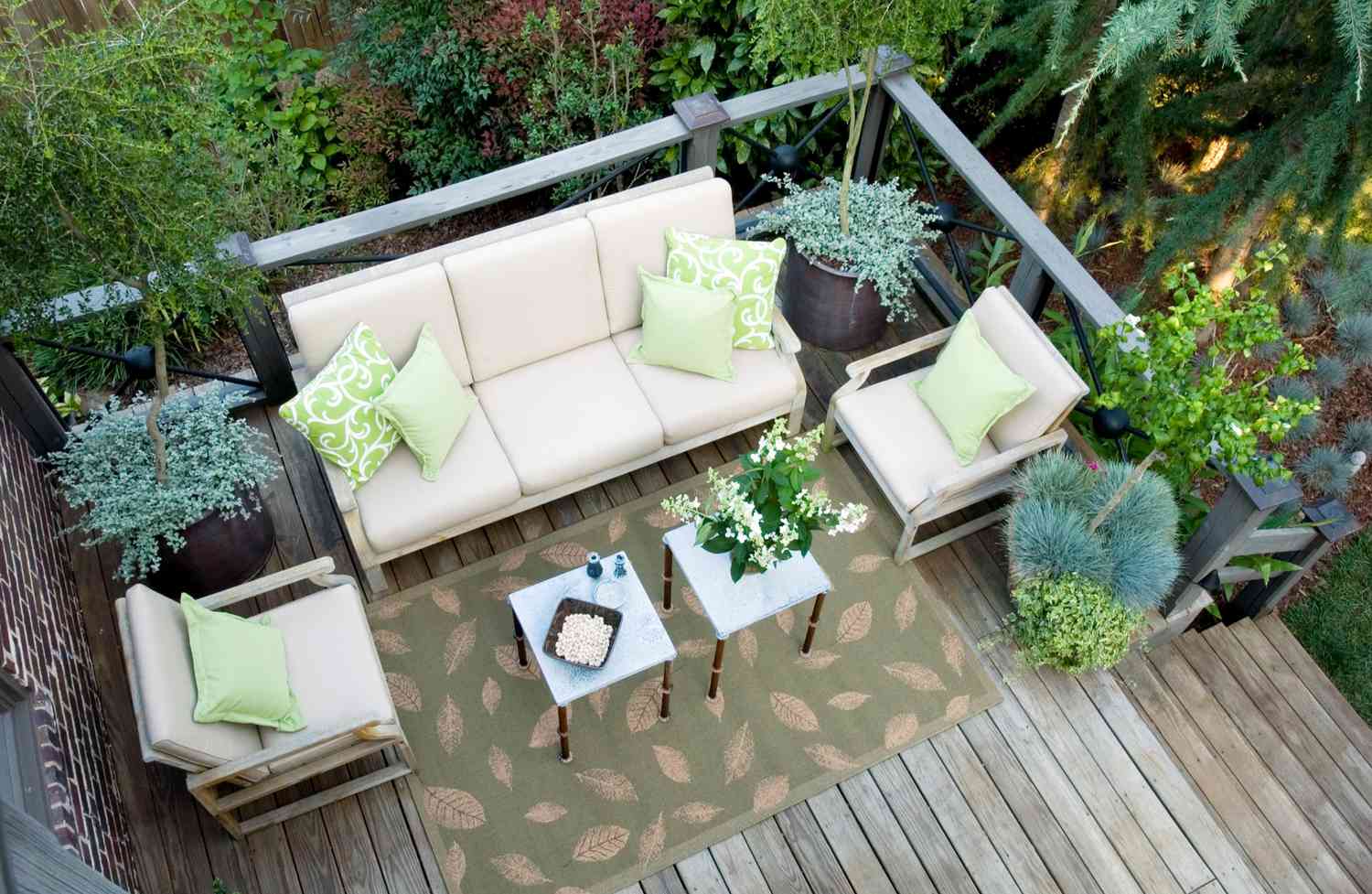 tan patio furniture outdoors