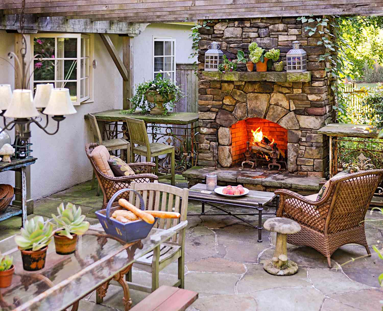 Rustic Outdoor Fireplace