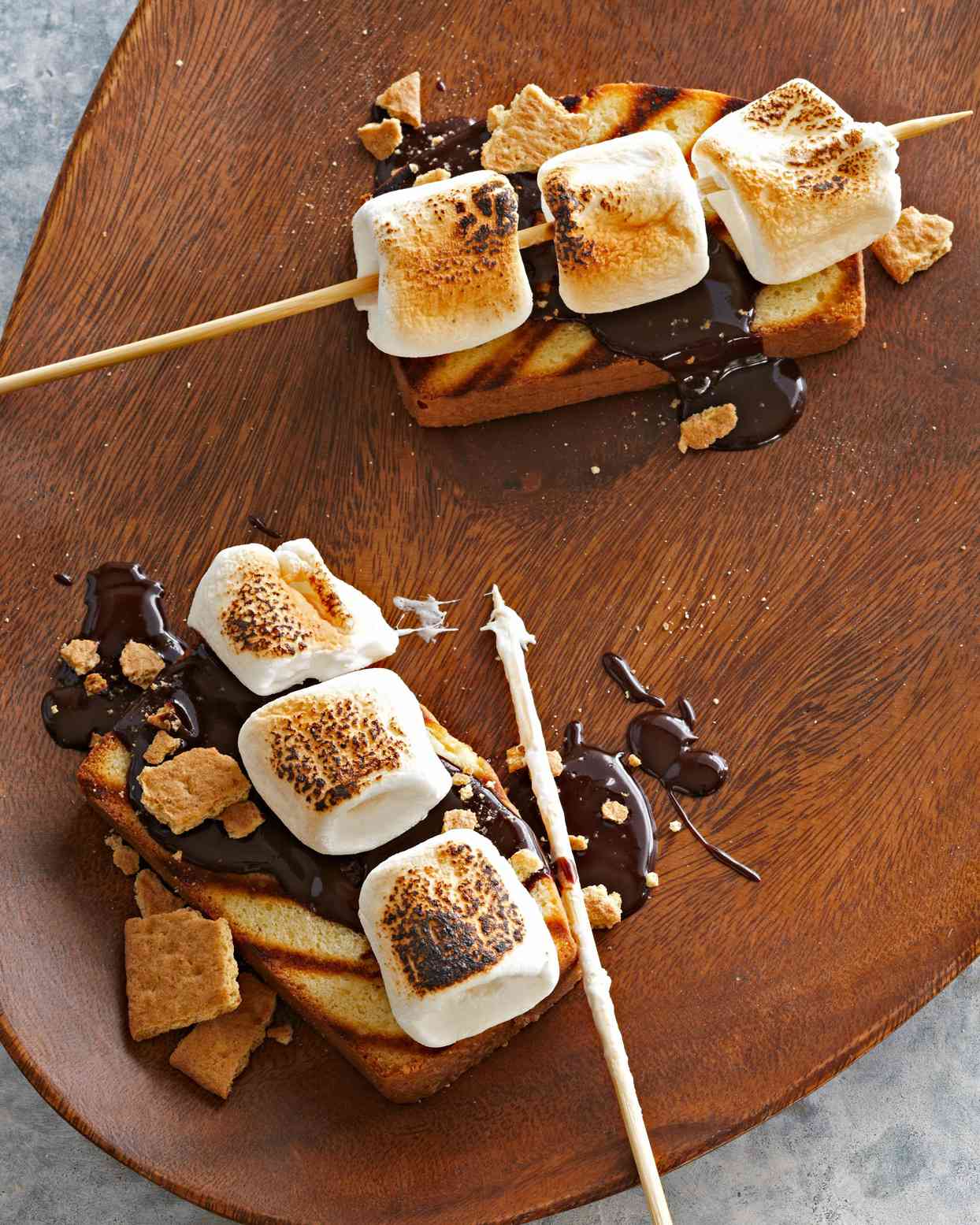 Grilled S'mores Cake with Easy Chocolate Sauce
