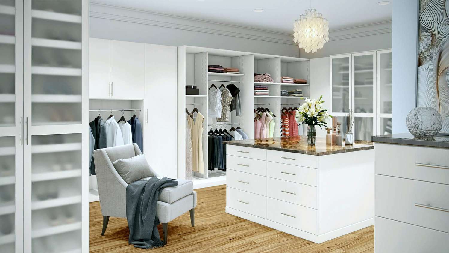 closet with chair