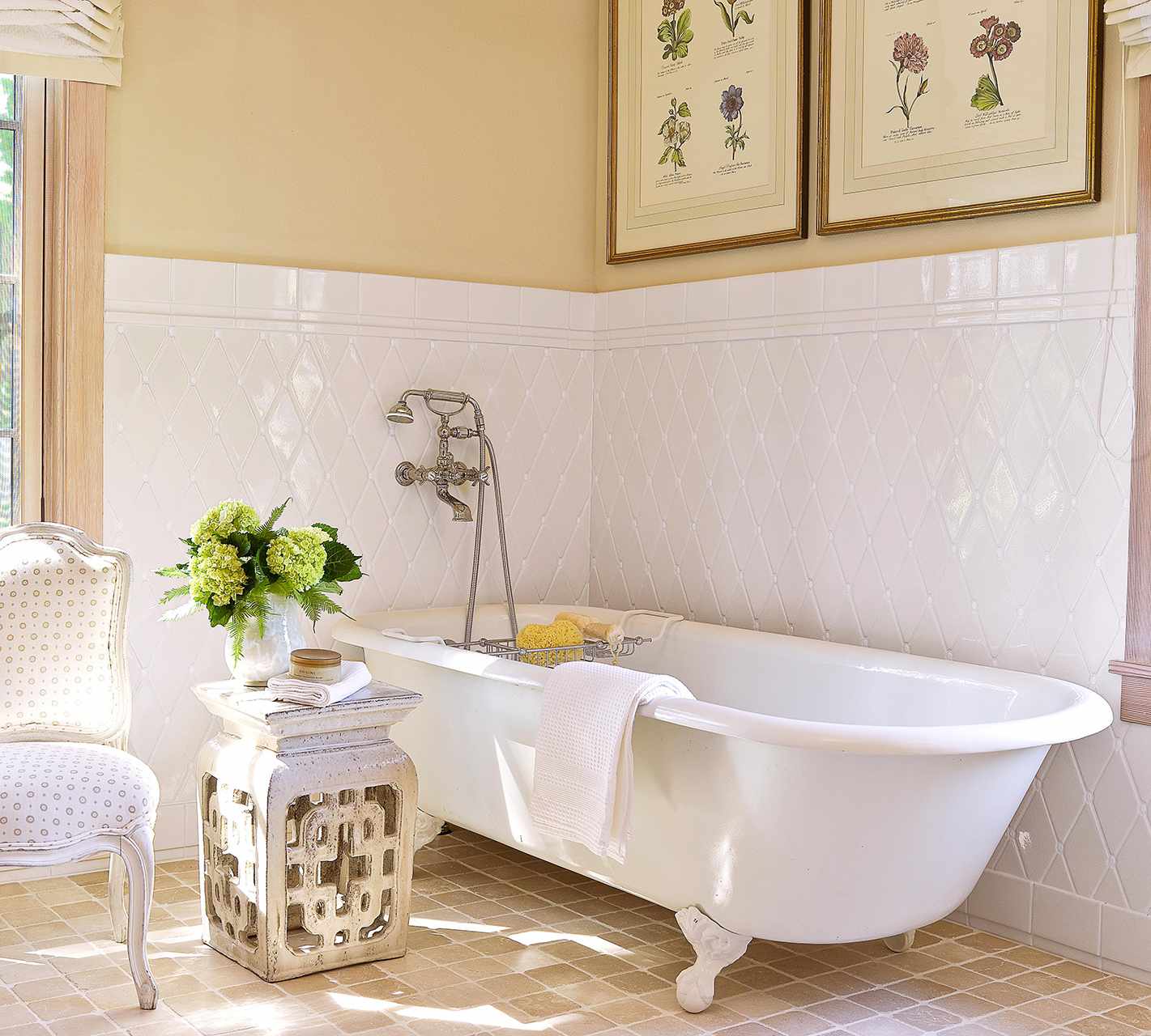 Vintage-Inspired White Bathroom