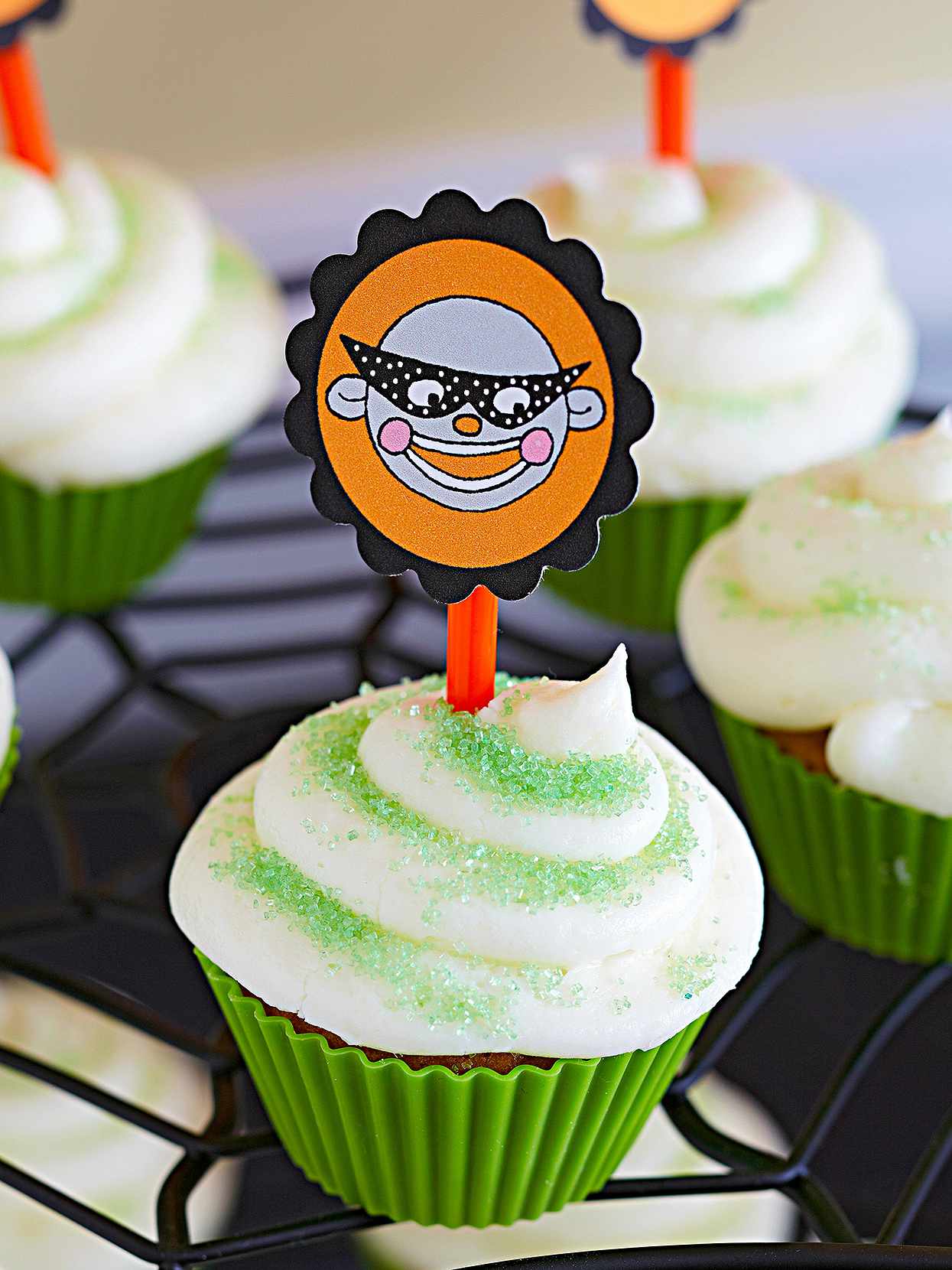 Masked Monkey Cupcake Toppers